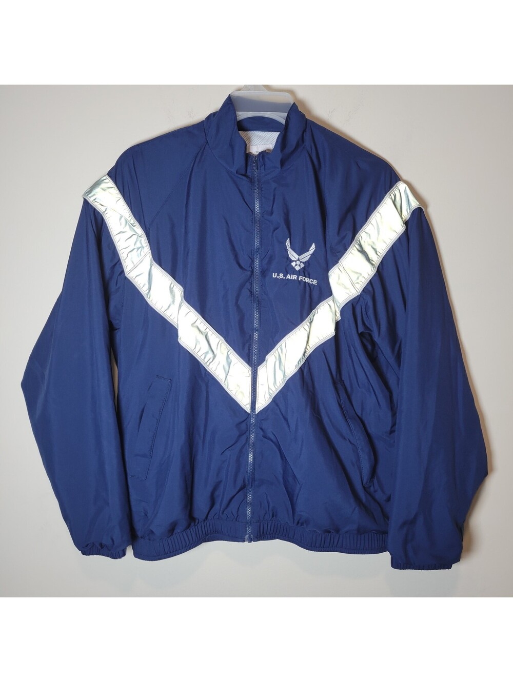 U.S. Air Force PTU Jacket Men's Small Regular Navy Blue Reflective Windbreaker